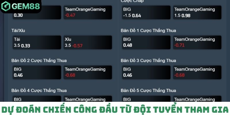 Dự đoán chiến công đầu từ đội tuyển tham gia