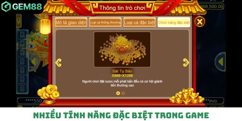 Nhiều tính năng đặc biệt trong game bắn cá Tam Tiên