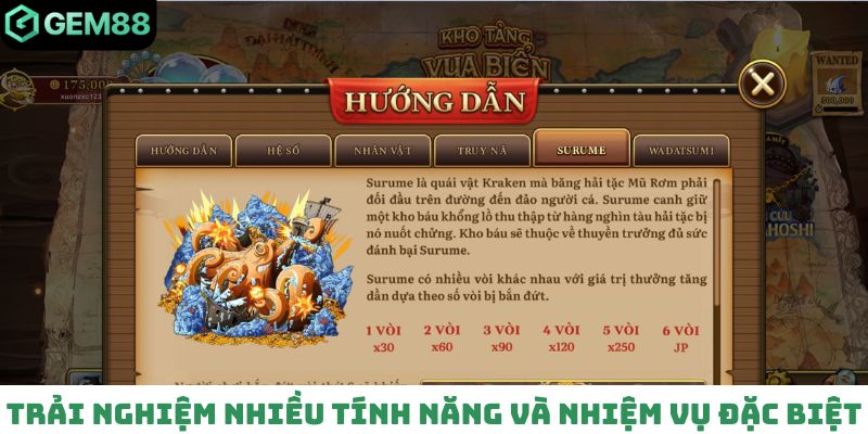 Trải nghiệm nhiều tính năng và nhiệm vụ đặc biệt trong game