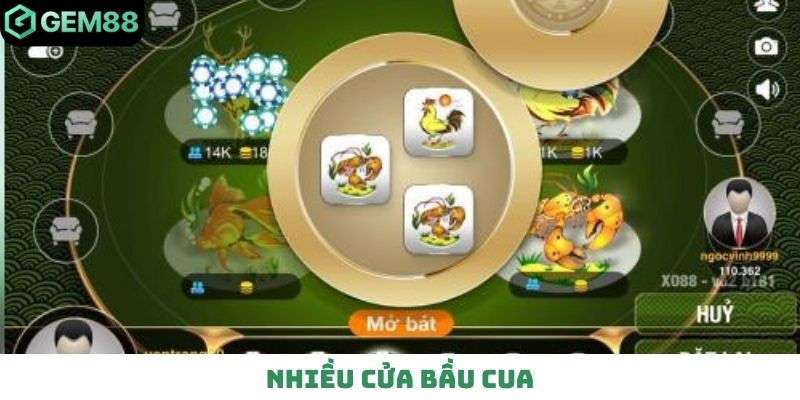 Nhiều cửa bầu cua